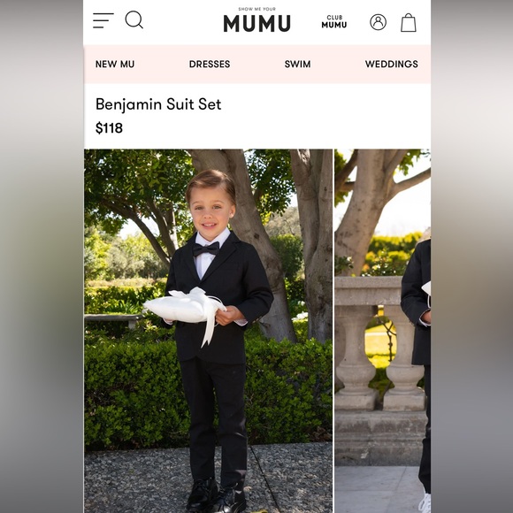 Showmeyourmumu Toddler Benjamin Suit Set